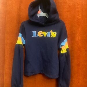 KIDS LEVI'S PULLOVER HOODIE 6X LARGE AGES 6-7 BLUE